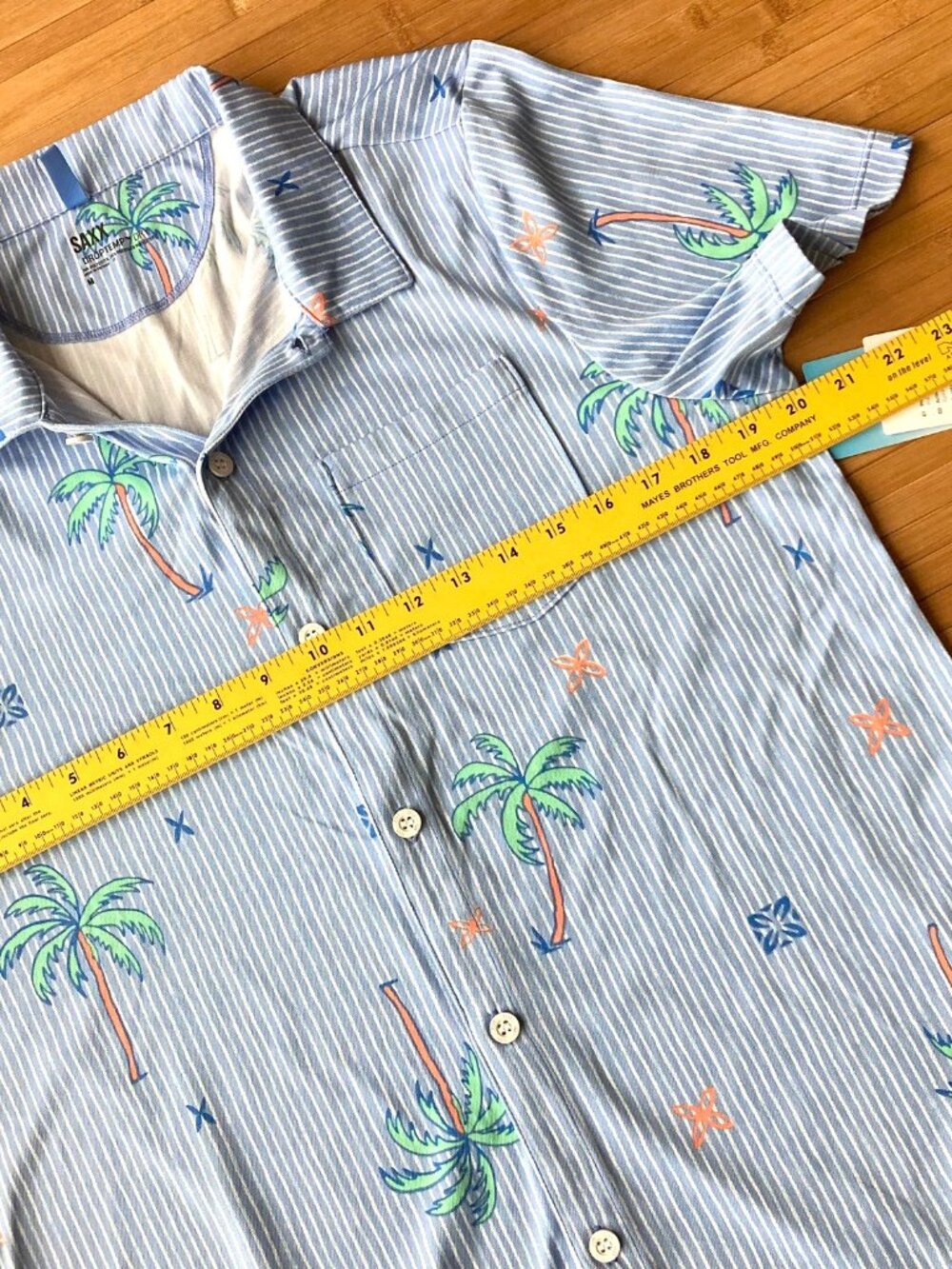 SAXX Performance Resort Shirt DropTemp Dry Mens Medium M Bel Air Blue NWT - Picture 10 of 12